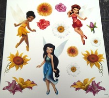 Stickers muraux paillettés décoration fille fées les amies de Clochette