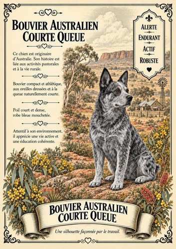 Affiche bouvier australien - bouvier,