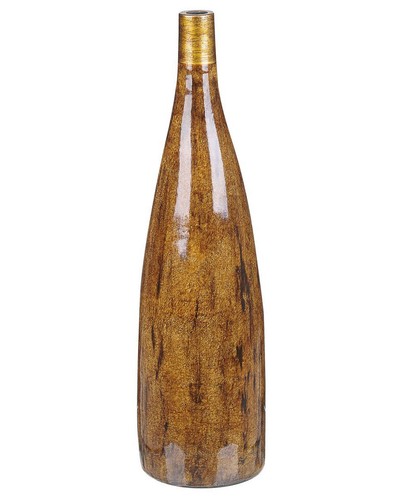 Vase fleurs marron - vase, doré