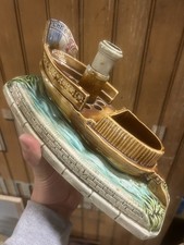 Onnaing Tabatière Pot à Tabac Bateau L Hirondelle Ancien Barbotine