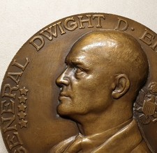 D DAY IKE rare BRONZE ART MEDAL EISENHOWER 5 stars US GENERAL WW2 ALLIED USA 