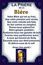 RÉPLIQUE PLAQUE PRIERE BIERE