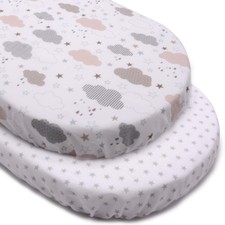 Lot 2 Draps 75x33 cm / 72x33 cm réglable pour matelas nacelle / chariot / pou...