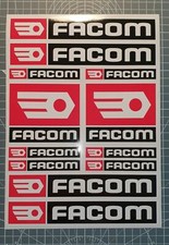 planche FACOM de 12 autocollant stickers bricolage tuning decal sponsor