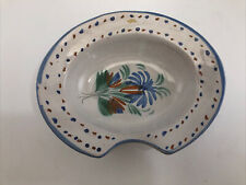 Ancien Plat A Barbe En Faience De Nevers Decor Floral