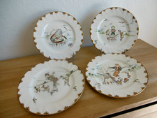 QUATRE ASSIETTES PLATES FAIENCE CREIL MONTEREAU XIX ème SERVICE "PARISIEN Lot 1.