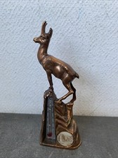 Ancien Thermometre Chamois Cuivre Col Du Galibier Deco Retro