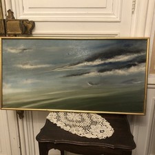 TABLEAU ENCADRÉ,HUILE SUR TOILE « LA TERRE PROMISE »