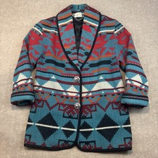Vintage Aztec Wool Coat Womens