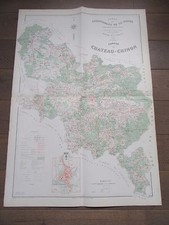 CARTE GEOGRAPHIQUE ANCIENNE 1878 NIEVRE NEVERS CANTON DE CHATEAU-CHINON