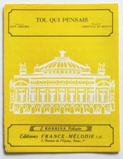 Partition vintage sheet music CHRISTIAN DI MACCIO : Toi Qui Pensais * 60's