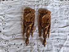 ANCIENNES GARNITURES ORNEMENTS CHUTES X 2  EN BRONZE MEUBLE AMEUBLEMENT