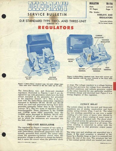Regulateur delco remy 1953 - regulateur, delco-remy