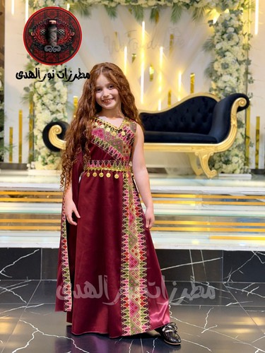 Embroidered girl dress - dress, satin