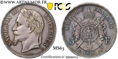 Napoléon iii francs tête - 5,