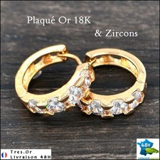 PLAQUÉ OR 18K & 4 Zircons