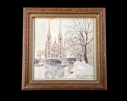 Tableau aquarelle strasbourg - tableau,