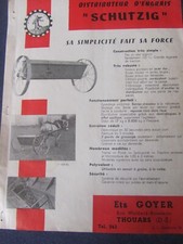 ANCIENNE BROCHURE DISTRIBUTEUR D'ENGRAIS SCHUTZIG THOUARS