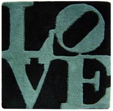 TAPIS LOVE ROBERT INDIANA LAINE FAIT À LA MAIN SIGNÉ SIGNED WOOL CARPET 2006