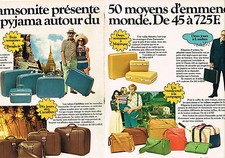 PUBLICITE  1975   SAMSONITE   valises bagages ( 2 pages)