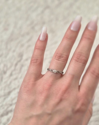 Bague solitaire blanc - or,