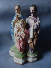 SAINTE FAMILLE POLYCHROME JESUS MARIE ENFANT JESUS SCULPTURE STATUE