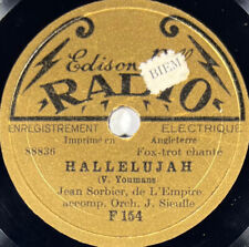 Jean Sorbier : Hallelujah / Oh, ma rose Marie 78 rpm 8" EDISON BELL RADIO F 154