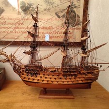  Bateau Maquette Ancienne Bois. VICTORY. Amiral NELSON. Magnifique.