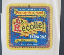 Etiquette fromage LE RECOLLET