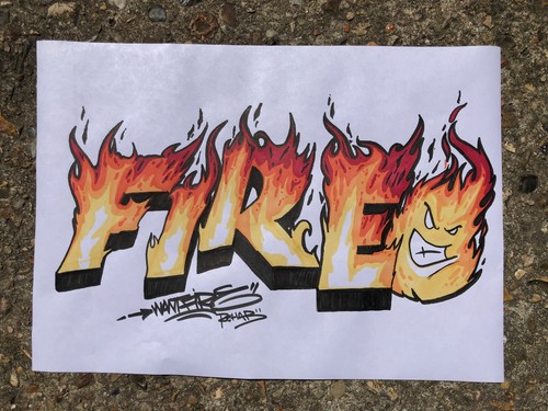 Dessin signé fire - dessin,