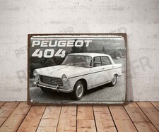 Plaque métal vintage peugeot 404 Enseigne Garage Décoration Déco collection