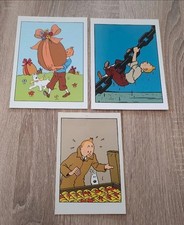 Lot de 3 cartes Tintin – Officielles Moulinsart – Excellent état – Hergé