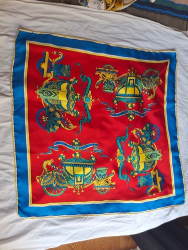 Foulard vintage soie rouge - foulard, en