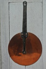 Vintage French Copper Splash Lid Cover Tin Lining 7.8"