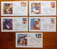 Lot 5 Enveloppes 1er jour Offset - Le siècle au fil du timbre SPORT - ANNÉE 2000