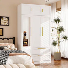 White Wood 47 In. W 6-Door Big