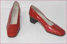 JULIEN LAMBERT Escarpins Tout Cuir Verni Rouge T 37 ETAT NEUF
