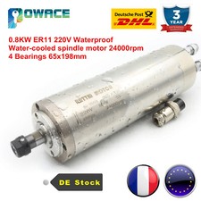 FR丨 0.8KW 800W ER11 Water Cooled Spindle Motor 65mm 24000rpm 220V CNC Router