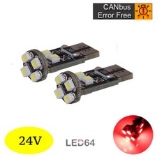 2 ampoules à LED ROUGE  W5W /