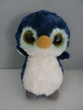 *. DOUDOU PELUCHE YOOHOO & FRIENDS PINGOUIN HIBOU BLEU BLANC HT16cm - EXC. ETAT