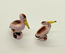 lot de deux pélicans en porcelaine, miniature , figurine, oiseau   tp3-K