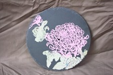 pendule plaque ardoise ronde