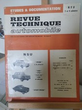 Revue Technique Automobile RTA NSU 2 Et 4 Cylindres Prinz 1000 Tts Typ 110 1200