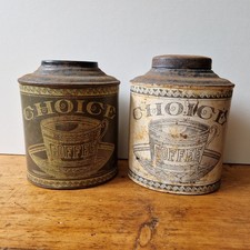 RARE 2 Anciennes Boîtes Anglaises En Métal CHOICE COFFEE Collection Cuisine