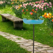 Bain d'oiseaux d'extérieur en fer forgé avec mangeoire pour oiseaux,