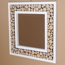 Miroir mural miroir acrylique style campagnard vintage bois vitres loft