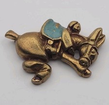 Ancien Bijou Broche Âne En Bronze #TA# K30
