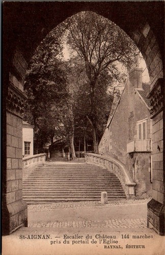 Cpa aignan escalier du - , st-aignan