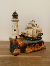 Ancienne Lampe Veilleuse Vallauris Vintage Bateau Phare Et Coquillage Bel Etat