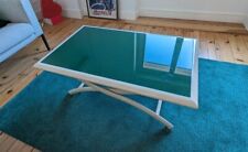 Jolie table vintage en verre et métal